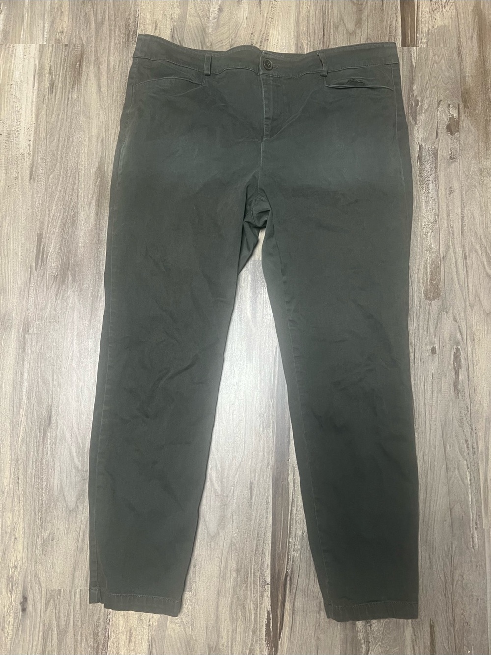 Loft Outlet Curvy Skinny Ankle Pants Size 14 Olive Green High Rise 36x26